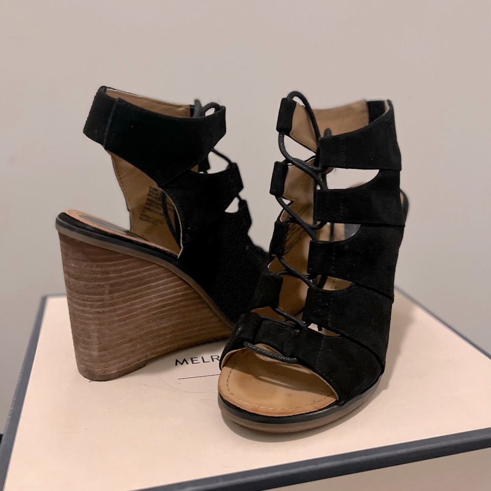 Lace up wedge sandal